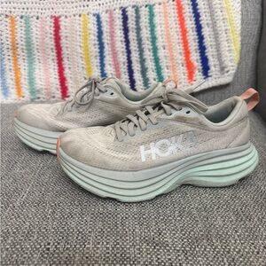 HOKA bondi 8 Women's Gray Running Shoes
